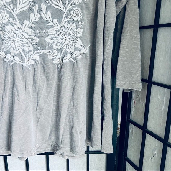 Sonoma cream 3/4 sleeve embroidered top sz XL - Picture 2 of 6